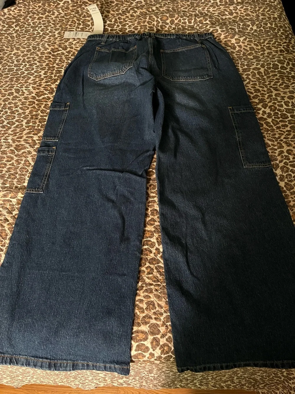 No Boundaries Dark Blue Stretch Denim Wide Leg Jeans - Picture 7 of 12
